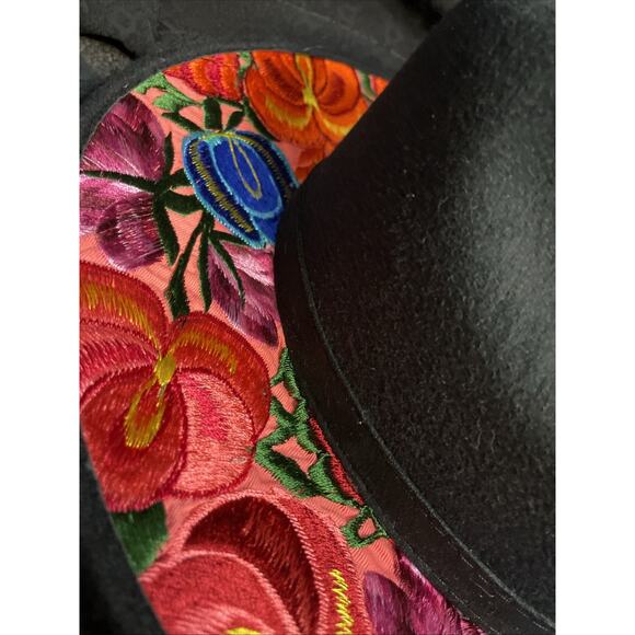 Vintage Floral Embroidered Western Cowboy Hat Mexican
